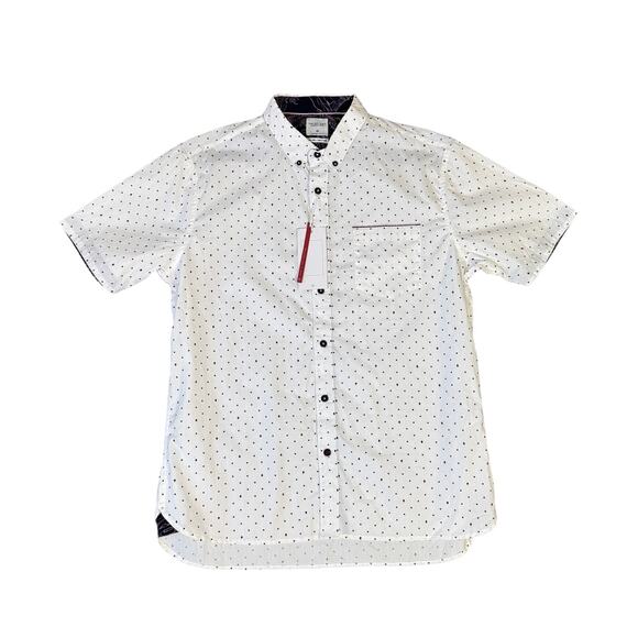 Level Ten Peached Poplin Button Up Cotton Shortsleeve Shirt US Men's L - Picture 1 of 7